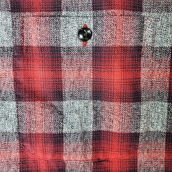 Bonobos Men's Slim Fit Red Plaid Flannel Button Up Long Sleeve Shirt Size Medium - Picture 4 of 6